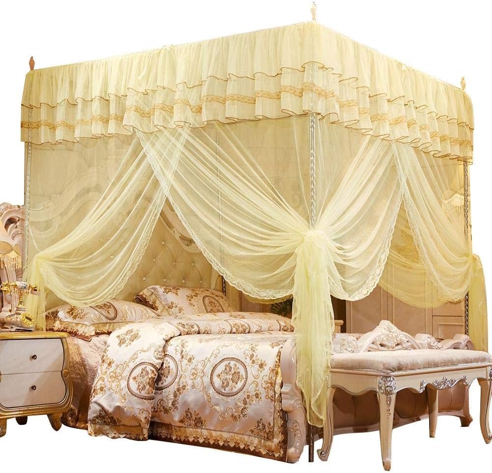 Wifehelper Mosquito Net Luxury Princess Three Side Openings Post Bed Curtain Canopy Netting Mosquito Net Bedding(S) - Image 3