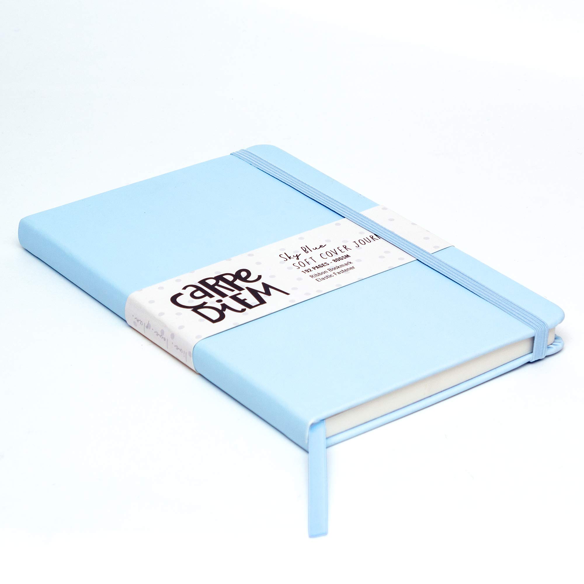 Pukka Pad, Carpe Diem Soft Cover Journal - College Ruled Notebook - 8.38 x 5.25 Inches, Sky Blue