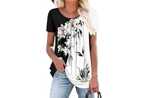 BETTE BOUTIK Women's Summer Tunic Tops Flowy Flare Botton Down Shirts Blouses S-3XL