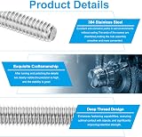 PATIKIL 3/8"-16 UNC 304 Stainless Steel Threaded Rod 10" 2Pcs Right Hand view 3