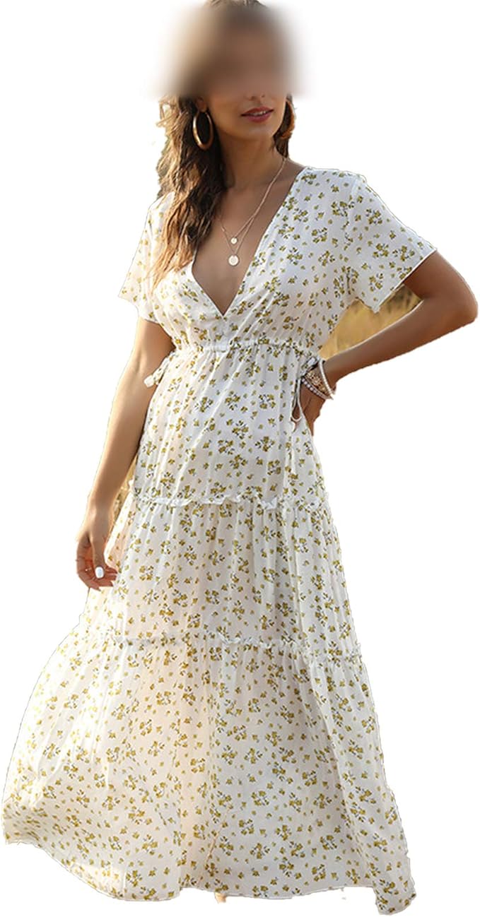 DRESSES 2021 Summer Beach Holiday Dress Women Casual Floral Print