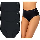 Cuddl Duds Womens 3 Pack Brushed Microfiber Full Brief Panty - Ultra-Comfy & Super-Soft Full Coverage Underwear Panties Set