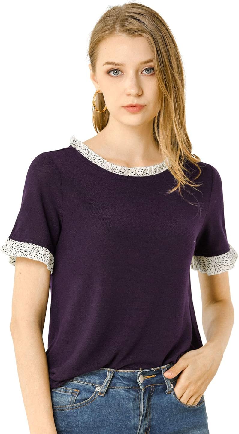 ruffle trim t shirt
