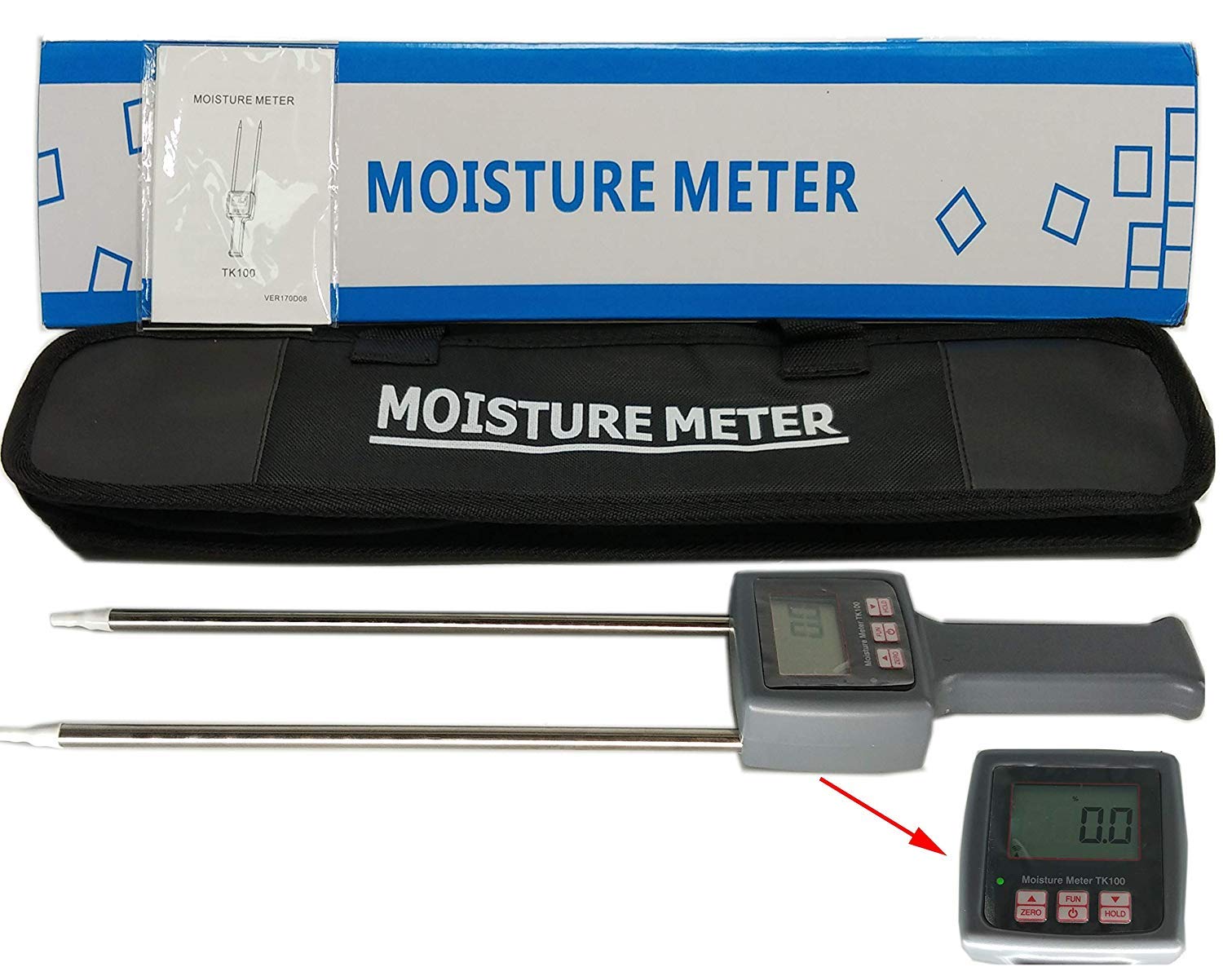 Hay Moisture Tester Meter Multifunctional Moisture Meter Tester TK100 for Hay Straw Bran Fiber