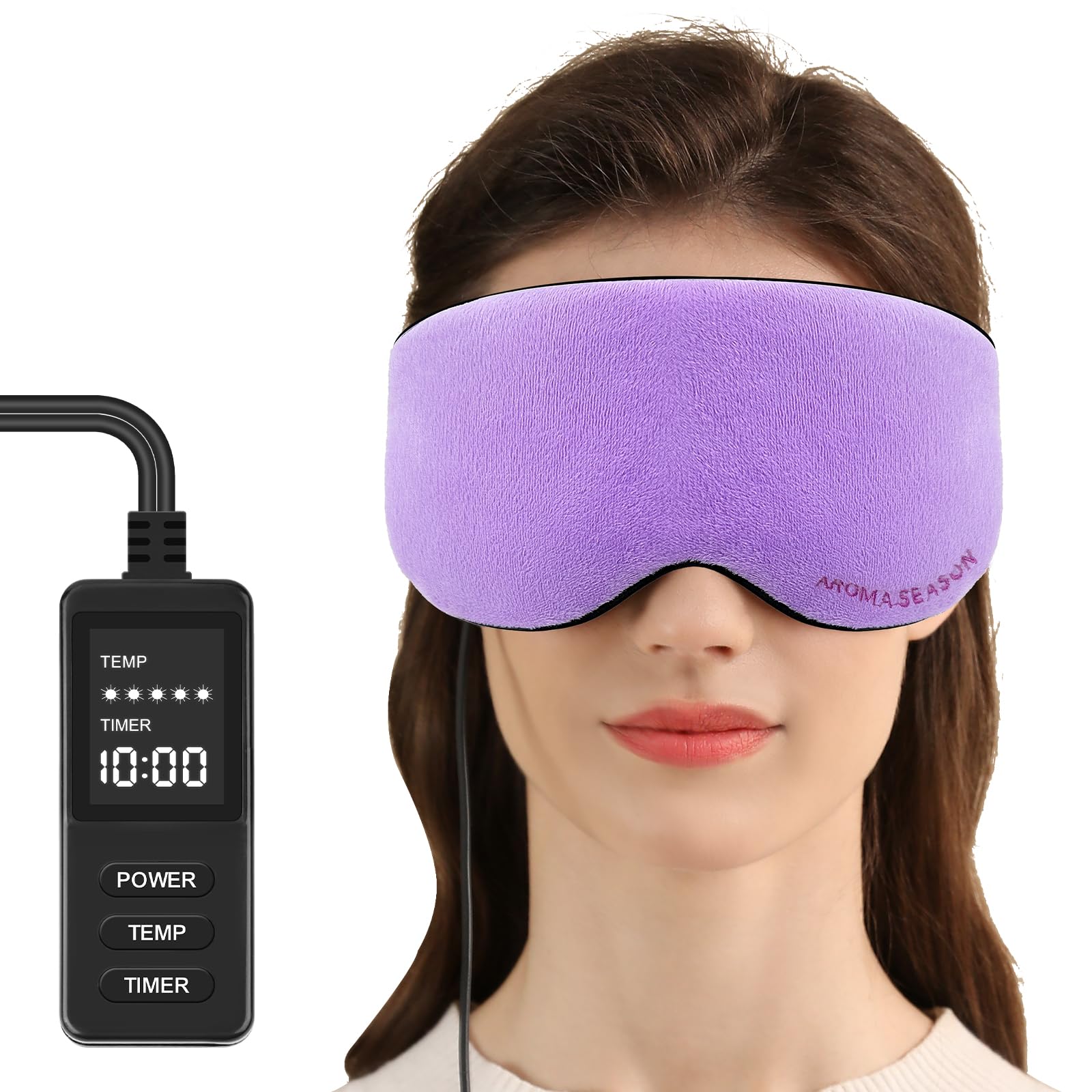 Aroma Season Heated Eye Mask for Blepharitis Warm Eye Compress for Dry Eyes (Purple)