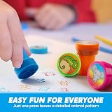 JOYIN 50 Pcs Animal Stamps for Kids Self Inking Stamp Set 5 Colors 50 Designs view 4