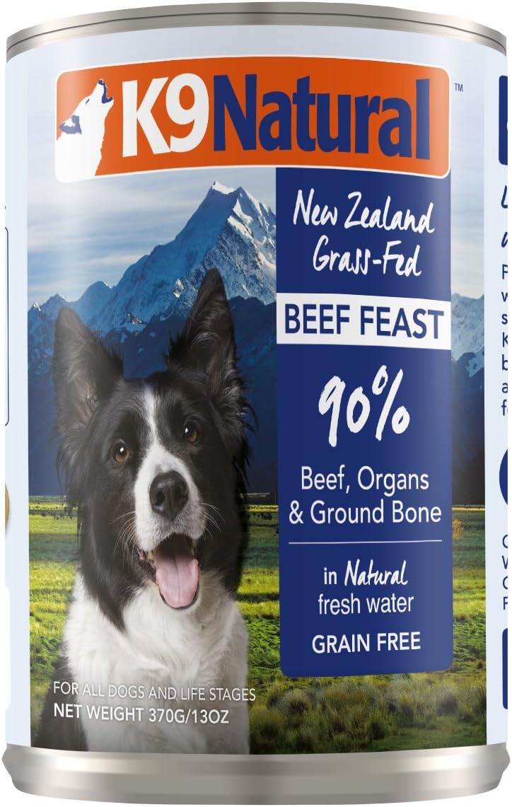 K9 Natural Canned Dog Food Perfect Grain Free, Healthy, Hypoallergenic Limited Ingredients - Made in New Zealand - BPA-Free Wet Dog Food