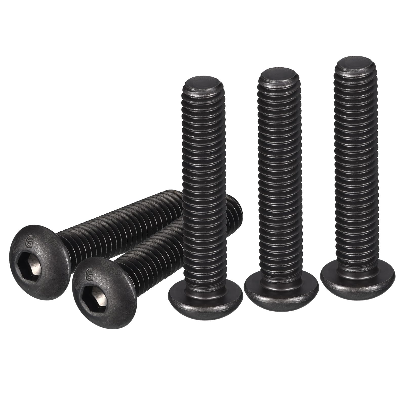 DTGN 3/8-16x2" Button Head Socket Cap Screws - 10Pack - Good for Machine - Carbon Steel Black Oxide - Hex Drive Full Thread UNC Fasteners — image 1
