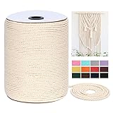 Macrame Cord 4mm x 328Yards(984Feet),Natural Cotton