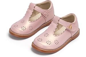 THEE BRON Girls T-Strap Mary Jane Oxfords Vintage Cutout Dress Shoes School Party