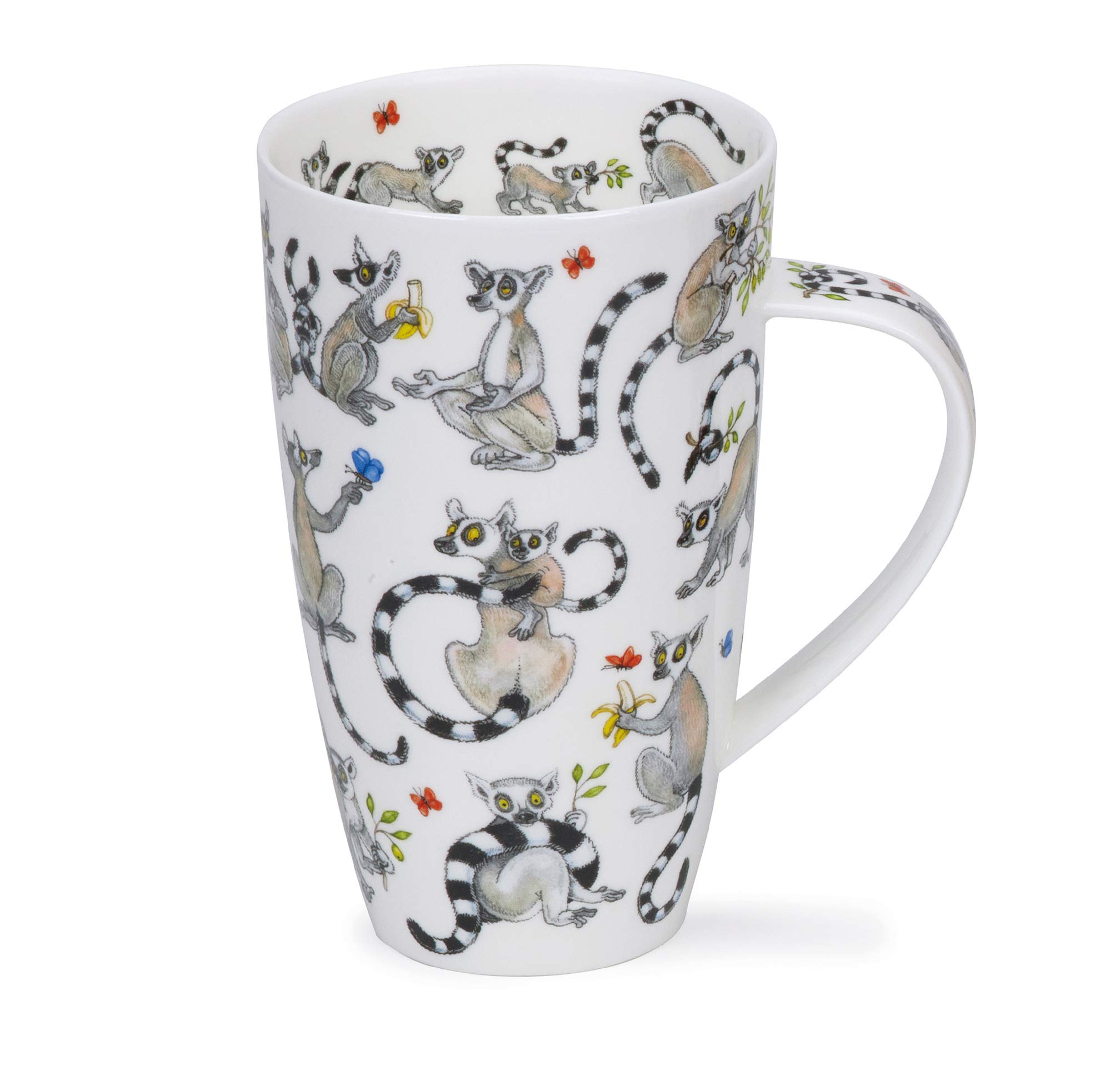 Dunoon Fine Bone China Made in England Henley Shape Mug (Follow The Lemur)