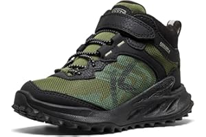 KEEN Unisex-Child Zionic Mid Height Waterproof All Terrain Easy On Hiking Boots, Black/Bronze Green, 11 CA