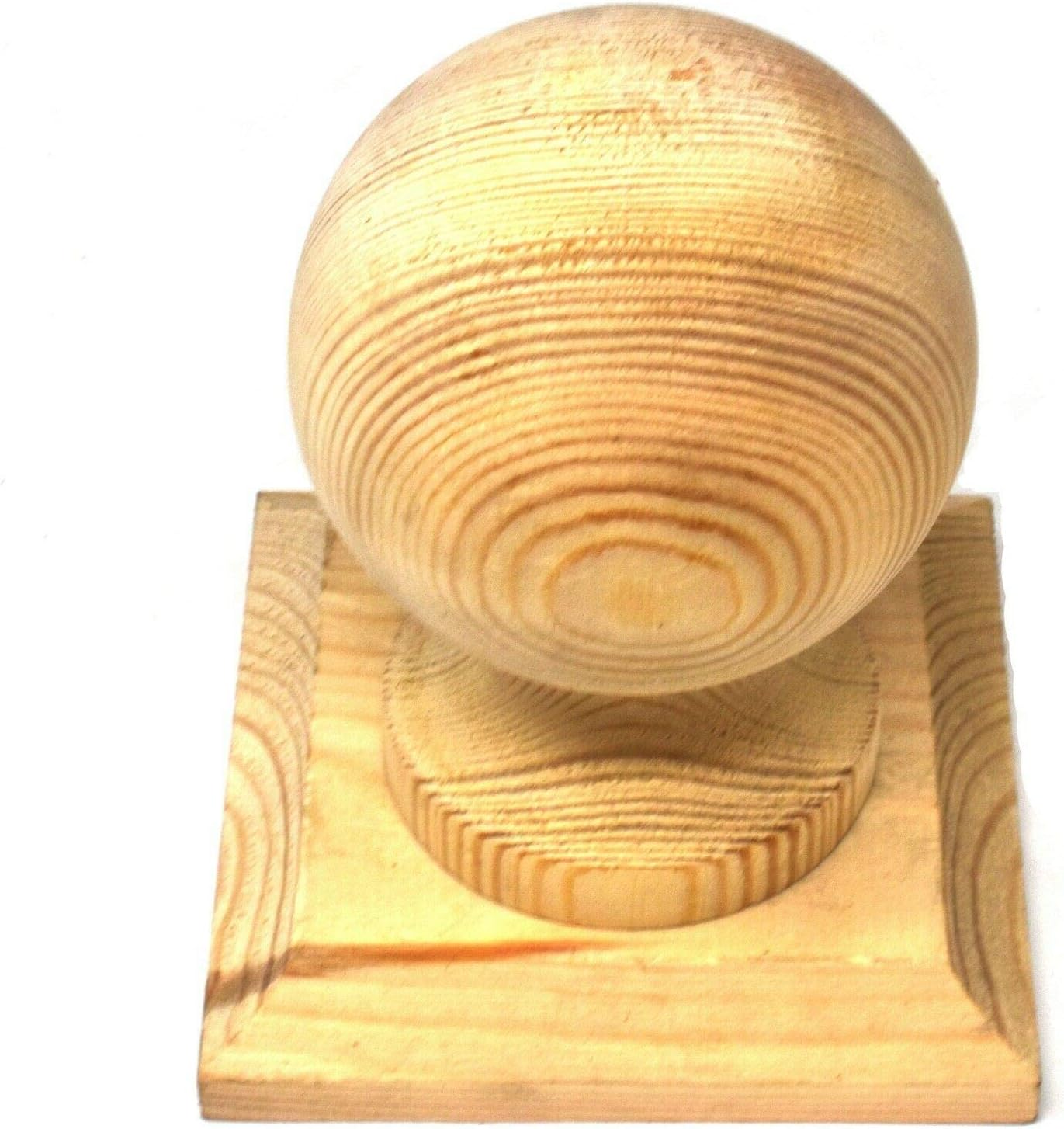 2, 3" (75mm) Untreated Wooden Ball Finial Fence Post Caps & 4" Bases Amazon.co.uk DIY & Tools