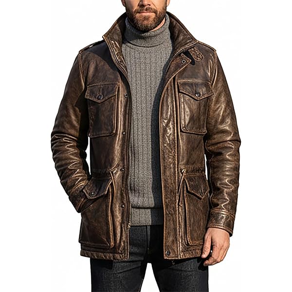 ジャケット・アウター beauty:beast Leather M65Military Jacket Flight Brown M65 Leather Field Jacket
