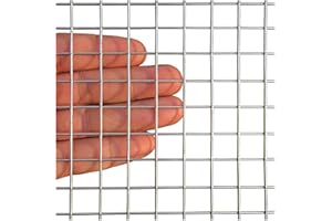 Stainless Steel 304 Welded Wire Mesh, 1/2 Inch Hardware Cloth, Ideal for High-Grade DIY Cages Rodent Mesh Cabinets, Stainless