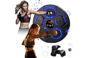 QCBF Music Boxing Machine with Boxing Gloves, Wall Mounted Intelligent Bluetooth Music Boxing Trainer (Style-A)