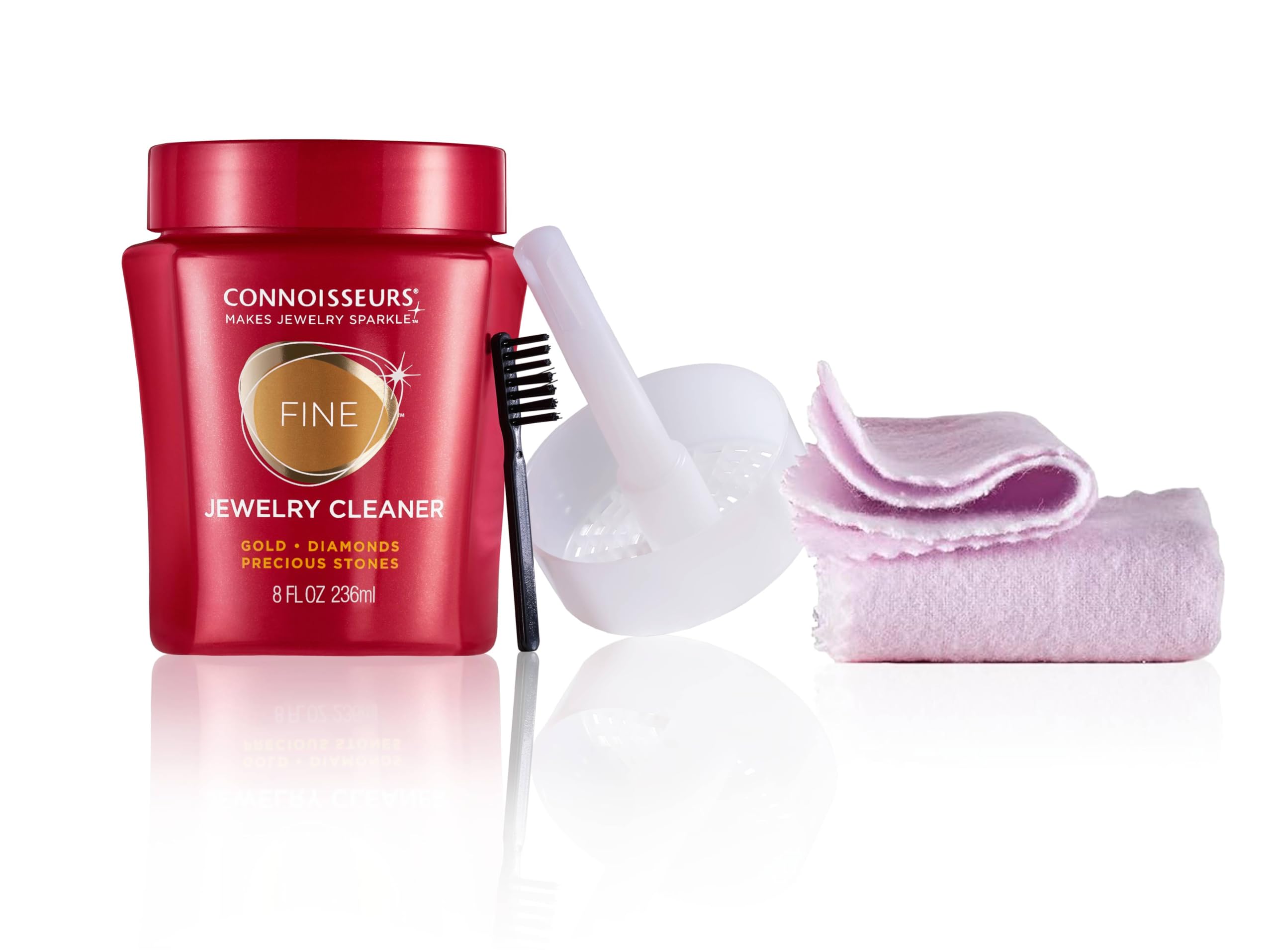 Connoisseurs Gold Jewellery Cleaner | Gold Cleaner for Jewelery with Polishing Cloth | Jewellery Solution for Diamonds, Platinum & Golds