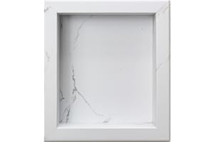 Palisade 17.5 in. x 15.5 in. Vinyl Waterproof Shower Niche Insert in Carrara Marble/Urban Glacier