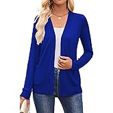 Halife Womens Lightweight Cardigans with Pockets Long Sleeve Casual Soft Open Front Knit Cardigan Sweaters
