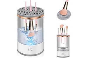 LOQOMI Makeup Brush Cleaner, Auto-Rotating Brush Cleaner for Deep Cleaning, Electric Makeup Brush Cleaner, Automatic Spinning Cosmetic Brush Cleaner, One-Click Operation, Suitable for All of Makeup Brushes