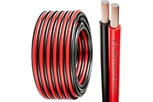 6 Gauge Wire 15 FT Copper Clad Aluminum CCA 600V, 6/2 AWG Flexible Car Amplifier Power Cable for Automotive, Audio, RV, Trail