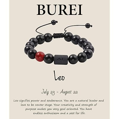 Buy Burei Zodiac Adjustable Beads Bracelet For Men Women 8mm 10mm Natural Black Onyx Stone Bracelet Gifts Online In Netherlands B08k8gfn6m
