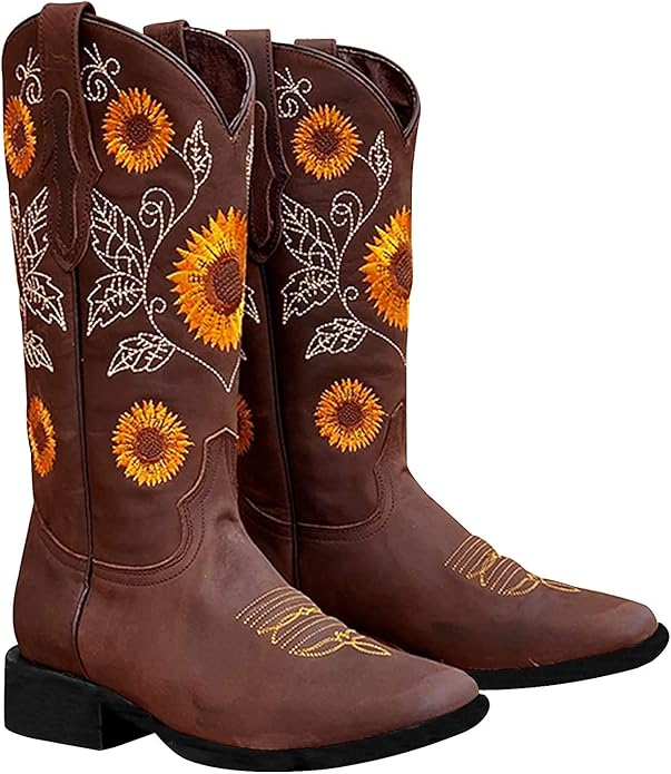 SO SIMPOK Sunflower Printed Embroidered