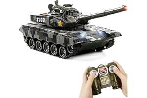 Supdex 1/24 RC Tank, Remote Control Chinese 99 Army Model Tank with Sound Effects, Lights and Smoke, 2.4G Military Model Toy for Kids, Perfect Birthday for Boys 6+ Years Old