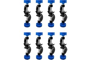 QWORK Lab Stand Clamp Holder, 8 Pack, Aluminum Alloy Right Angle Lab Stand Clamp Holder with Boss Head Rods up to 18mm in Dia