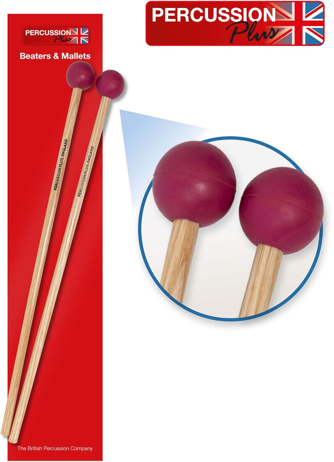 Percussion Plus PP080 Professional Xylophone Mallets Hard Rubber