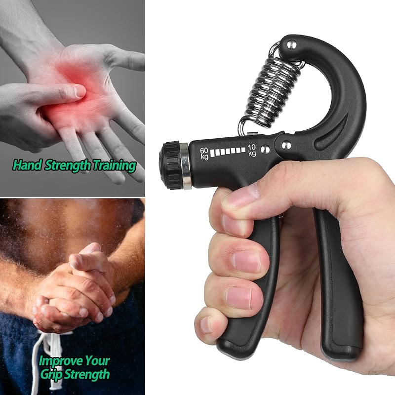 Lot de 2 Hand Grip, Hand Grip Musculation, Résistance Réglable 22-132Lbs (10-60kg), Pince de Musculation Antidérapante, pour Athlètes et Exercices de Récupération de la Main