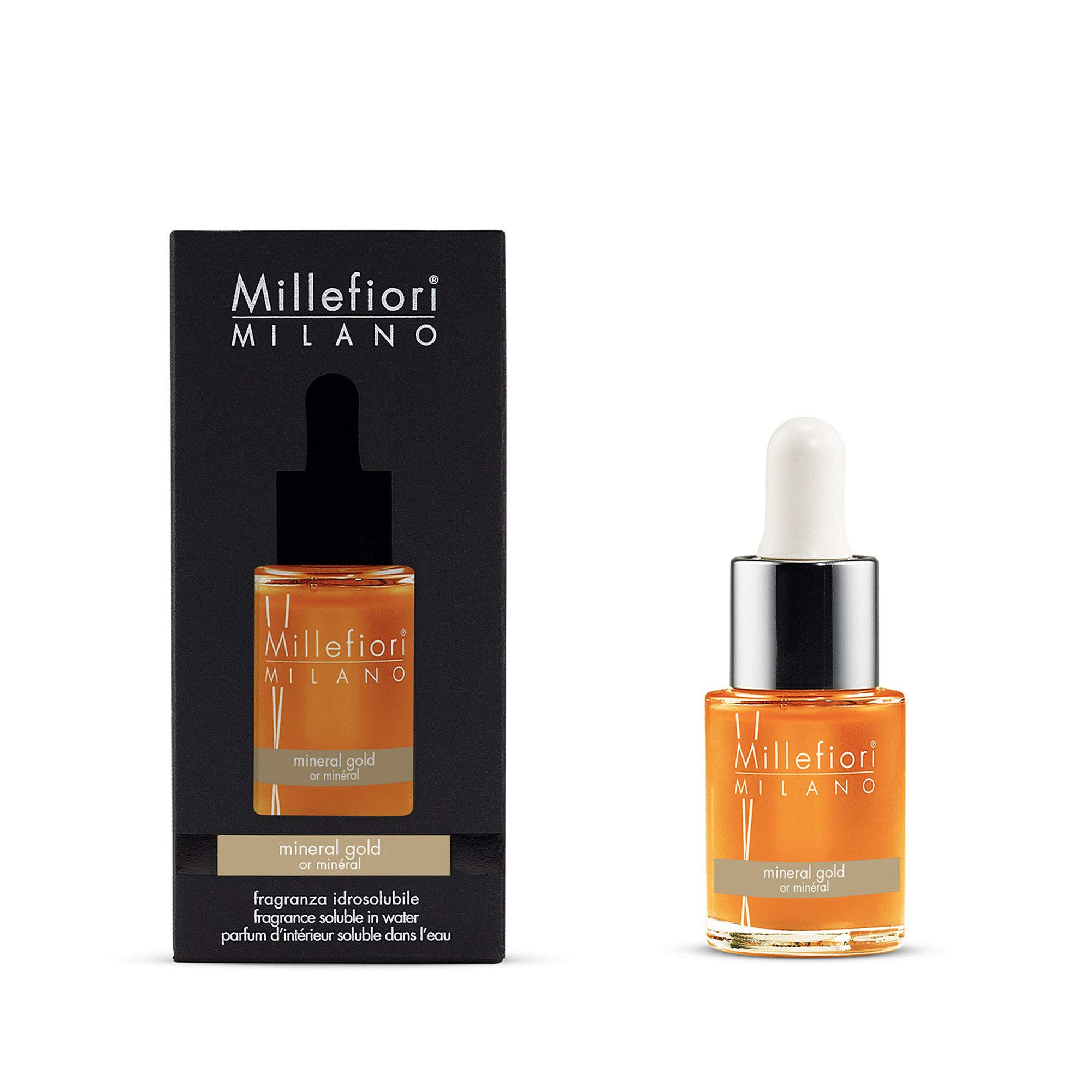 Millefiori Milano Water Soluble Fragrance | For Hydro Ultrasonic Fragrance Diffusers | Mineral Gold | 15 ml