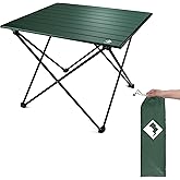 VILLEY Folding Camping Table, Portable Camp Table, Ultralight Aluminum Compact Side Table, Foldable Lightweight Table with Ca