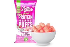 Better Than Good Snacks Sweet Keto, Gluten-Free Strawberries & Cream Protein Puffs (0.88 Ounce (Pack of 4)