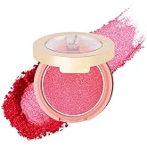 Oulac Pink Luminisers Powdery Blusher for Cheeks Face Glow,Brighten Skin As Highlighter Makeup, Shimmer Blusher,Buildable and Vegan Cosmetics,4.8g F11 Heat On