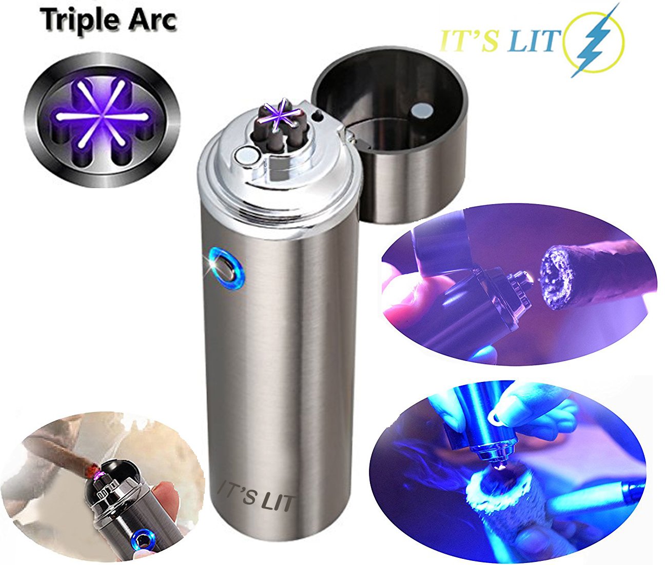 Novelty Wares® Latest Design Triple ARC Innovative Flameless Plasma X Beam Lighter