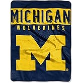 Northwest NCAA Michigan Wolverines Raschel Throw Blanket, 60" x 80", Basic