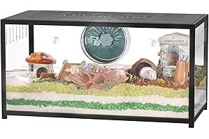 BUCATSTATE Hamster Cage Metal 2.0 - Small Animal Habitats Large Stackable with Top Access Easy Assemble 39.3L*19.7W*20.6H Inches Dwarf Syrian Hamster House for Guinea Pig, Gerbil (774sq inch Black)