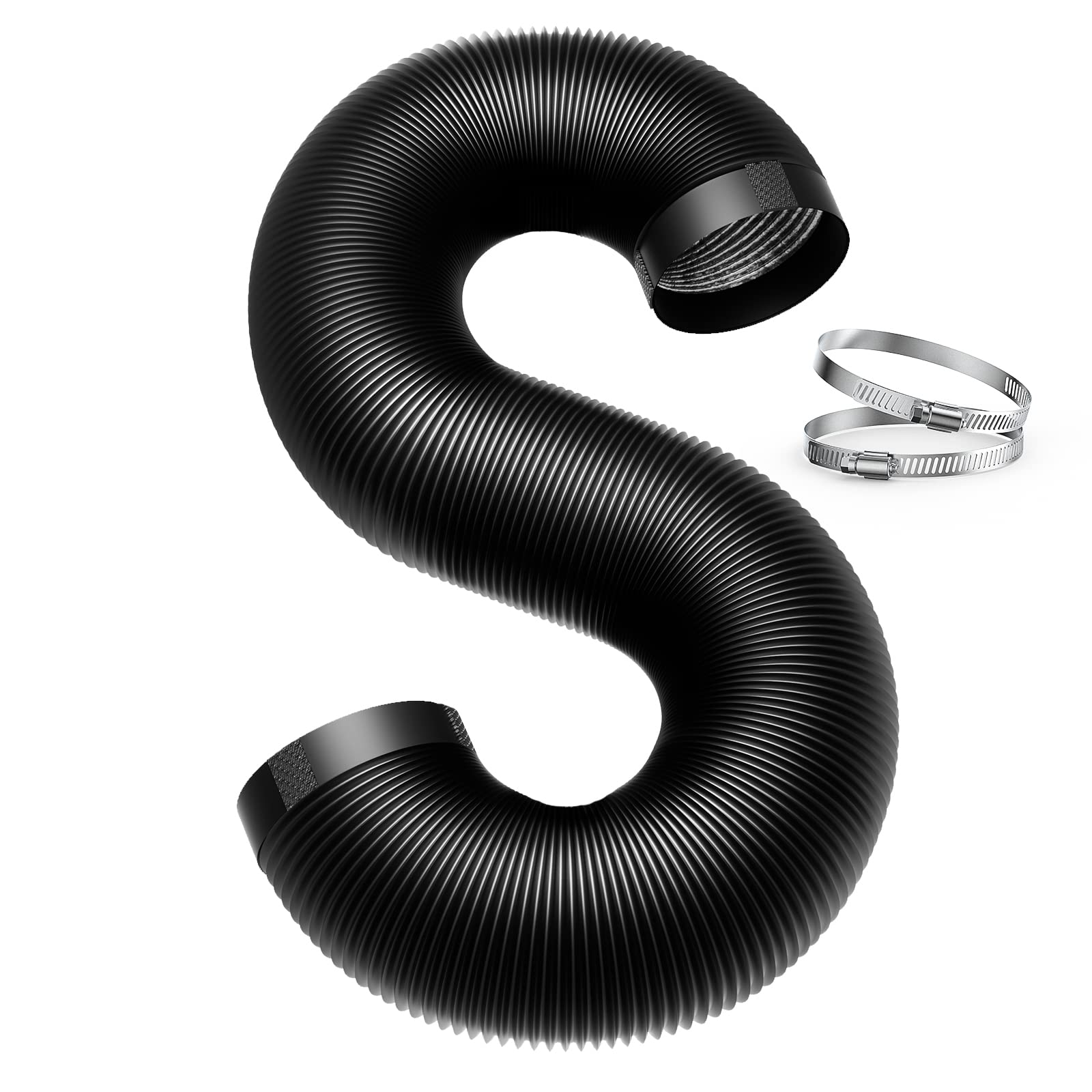 Photo 1 of Drasum Flexible 8-Inch Aluminum Ducting, Heavy-Duty Four-Layer Protection, 8-Feet Long for Heating Cooling Ventilation and Exhaust