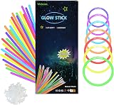 Vicloon 100 Glow Sticks with Connectors Neon Party Lights for Bracelets view 1