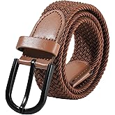 AWAYTR Boys Elastic Braided Belt - Black Pin Buckle Stretch Golf Baseball Belt for Boys and Girls Aged 4-12 Years