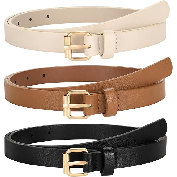 TRIWORKS 2 Pack Leather Belts for Women Fashion Waist Belt  display picture 3