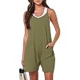 ANRABESS Women's Sleeveless Romper - Loose Fit Spaghetti Strap Jumpsuit With Pockets