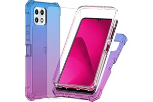 Ailiber for TMobile REVVL 7 5G Phone Case, T-Mobile Metro REVVL 7 Case with Screen Protector, Dual Layer Protection, Shockproof Corners TPU Bumper Silicone Durable Cover-Blue Pink