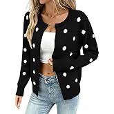 Sidefeel Cardigan Sweaters for Women Printed Cropped Sweater | Button Down,Jacquard Floral,Long Sleeve,Cute,Regular Fit,Round Neck,Boho,Casual,Retro Style,Lightweight,fall Outfit