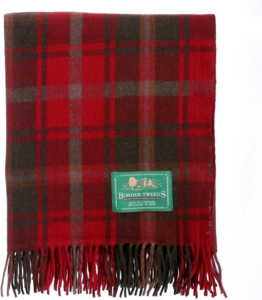 BORDER TWEEDS Knee Travel Rug Blanket Wool Tartan Dark Maple Amazon