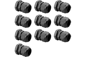 10 Piece PG19 Waterproof Cable Extensions, Nylon PA66 Waterproof Connectors, IP68 Adjustable Connector Joints, Cable Fixing J
