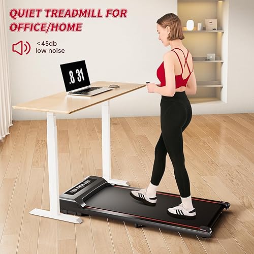 RHYTHM FUN Walking Pad Under Desk Treadmill, 300 LB Capacity With