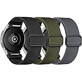 Elastic Band for Samsung Galaxy Watch 7/6/5/4 40mm 44mm/5 Pro Band 45mm/Watch 6/4 Classic Bands 46mm 42mm 47mm 43mm/FE Men/Women,No Gap One Click Nylon Strap for Samsung Watch 4 5 6 7 Correa Reloj