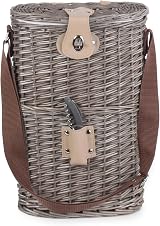 Red Hamper Insulated Bottle Carrier 2 Bottle Willow Cooler with Strap view 1
